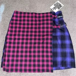 The Ragged Priest pink and purple pleated skirt